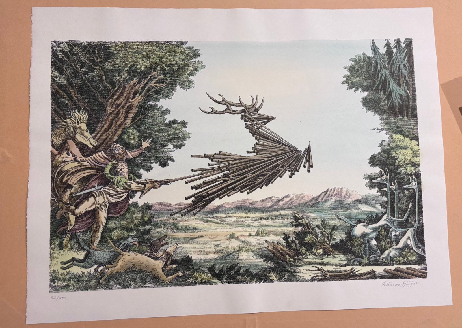 Fabius von Gugel  Litho (1979)  gesigneerde Oplage 92/100, Antiek en Kunst, Ophalen of Verzenden