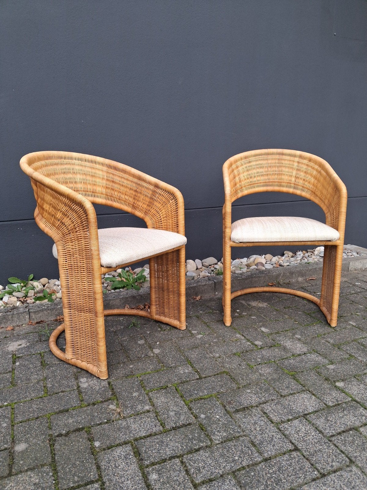 Vintage rotan stoelen Luit van der Helm (set van 2), Ophalen