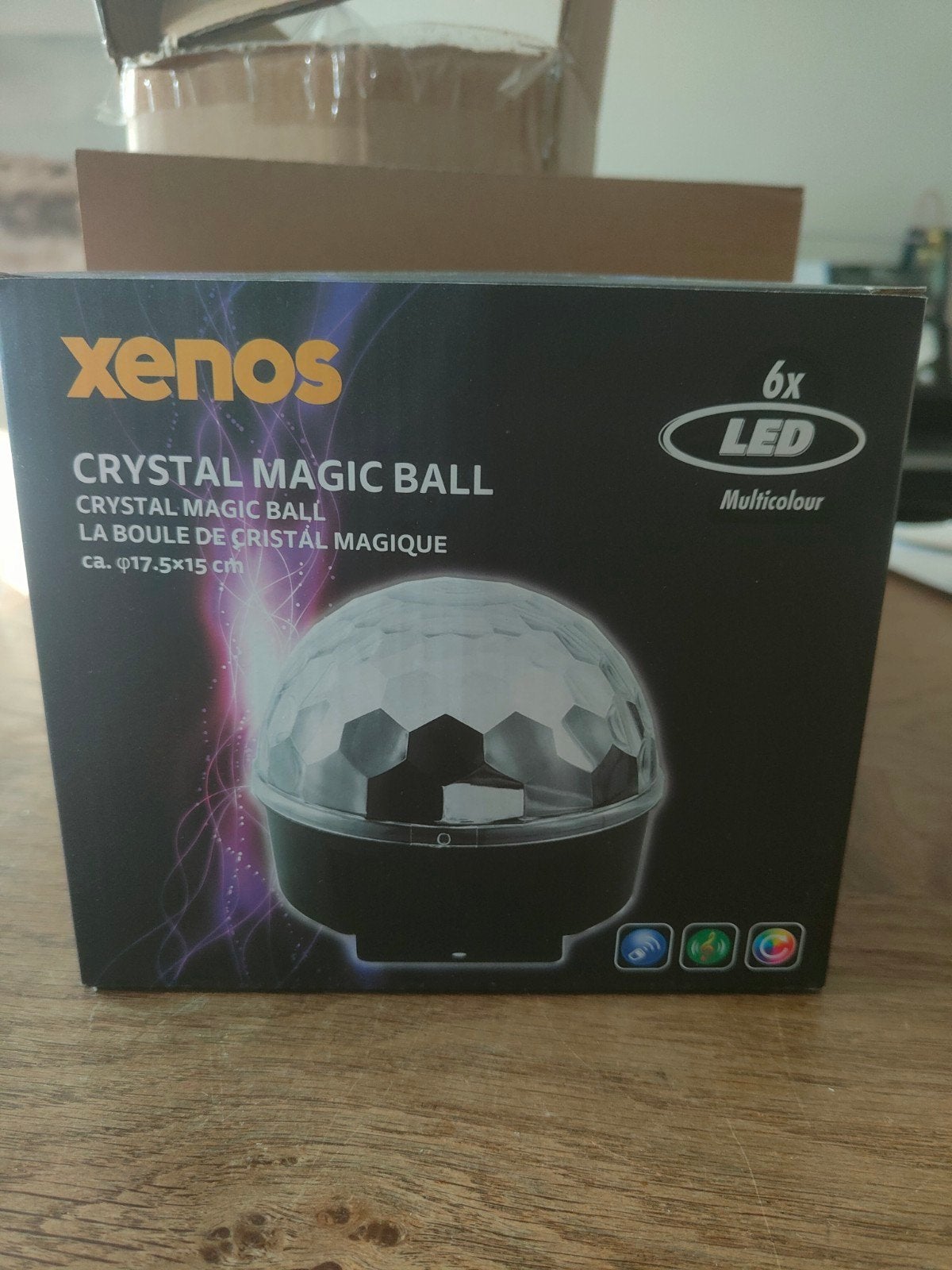 Xenos Crystal Magic Ball LED Discolamp met Afstandsbediening, Ophalen of Verzenden, Zo goed als nieuw, Feestartikel, Overige