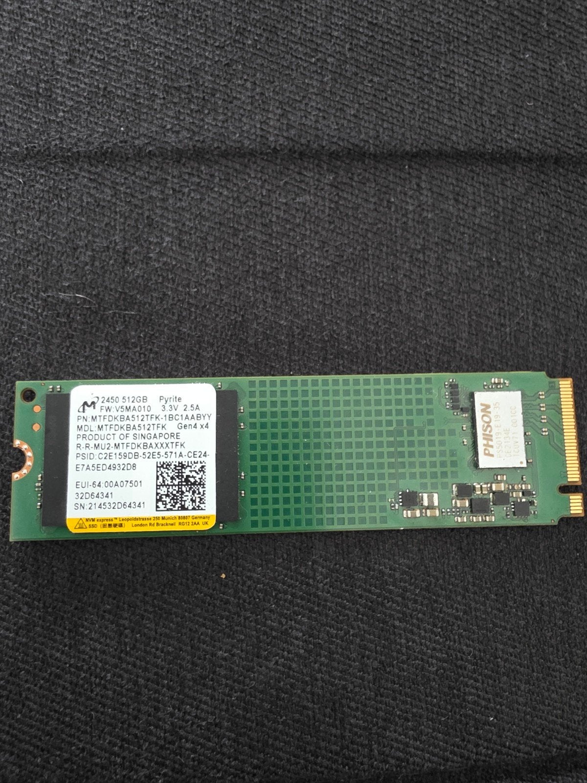 512gb nvme m.2 ssd, Computers en Software, Harde schijven, Ophalen of Verzenden, Laptop, Overige aansluitingen