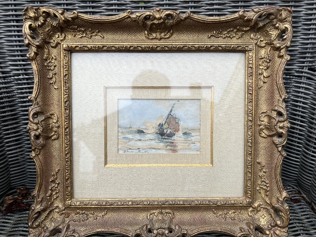 Gerhard Munthe, Bomschuit op zee, Ophalen of Verzenden