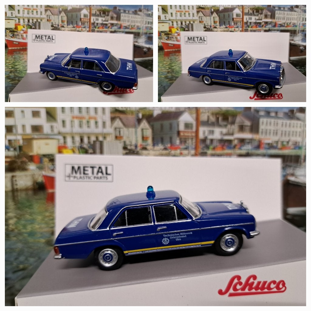 Schuco Mercedes Benz 200D THW 1/64, Hobby en Vrije tijd, Modelauto's | Overige schalen, Verzenden, Nieuw, Auto