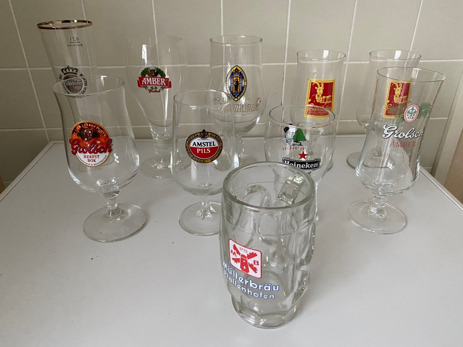 Collectie Bierglazen - Diverse Merken 10 stuks!, Verzamelen, Ophalen of Verzenden, Zo goed als nieuw, Glas of Glazen, Overige merken