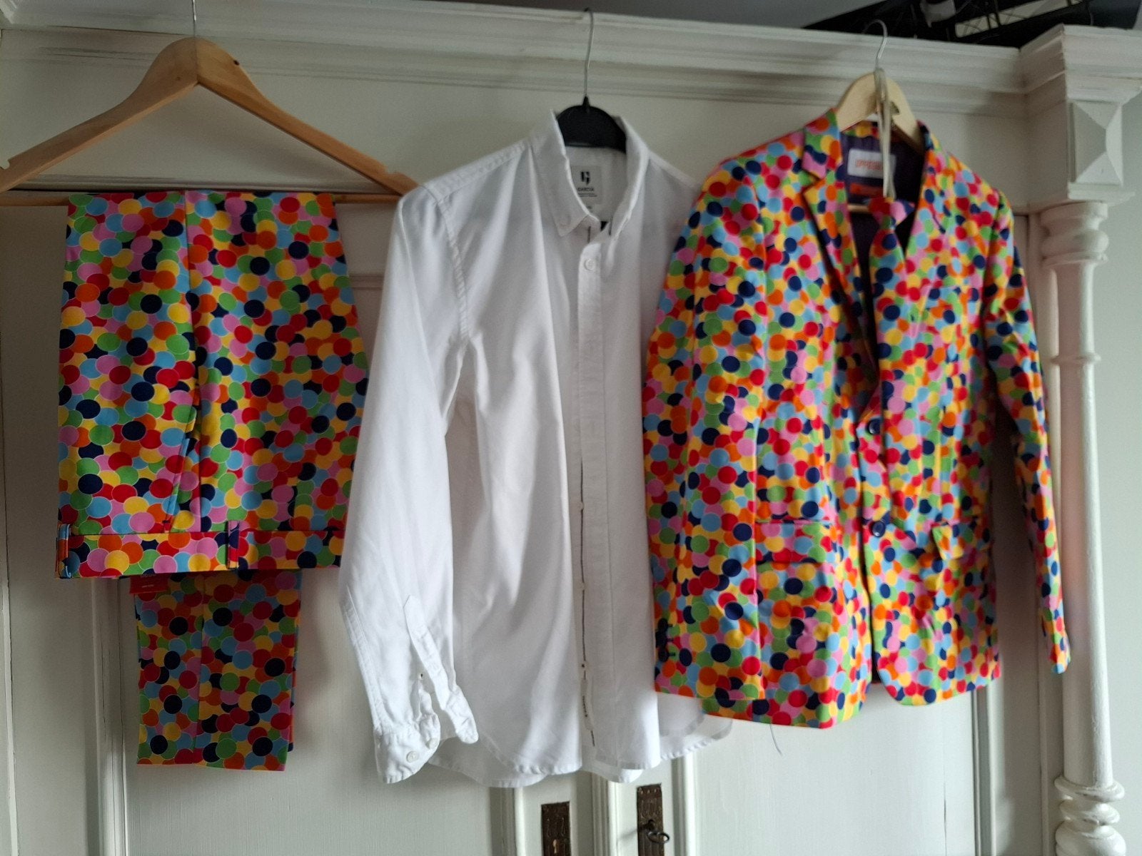 OppoSuits Confetti Pak incl. wit overhemd, Ophalen of Verzenden, Zo goed als nieuw, Setje, OppoSuits