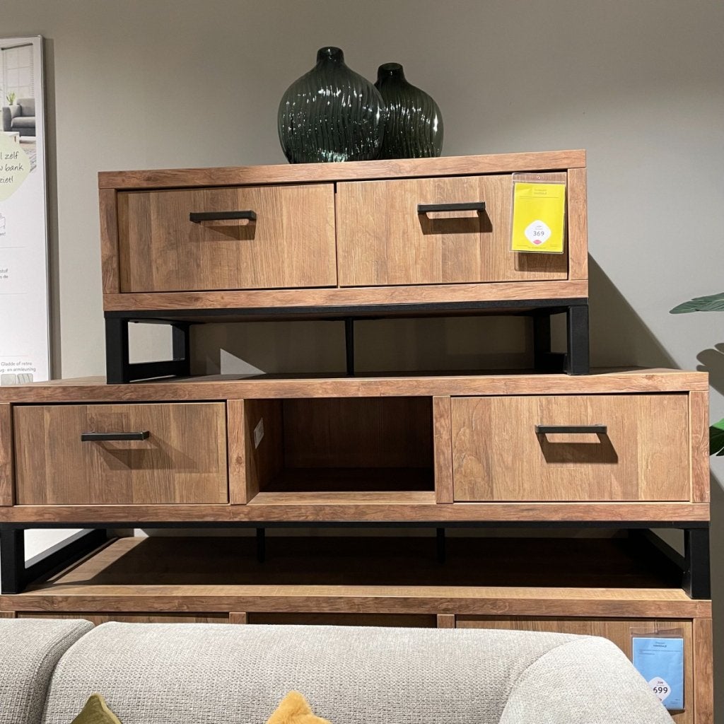 Hinsdale Tv meubel old teak 2 kleppen en 1 open vak -, Niet ingevuld, Niet ingevuld, Niet ingevuld