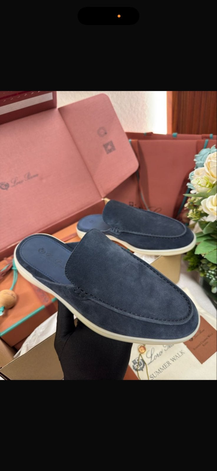 Loro Piana Summer Walk Muiltjes - Donkerblauw Suède, Kleding | Heren, Schoenen, Loafers, Blauw, Nieuw, Ophalen of Verzenden