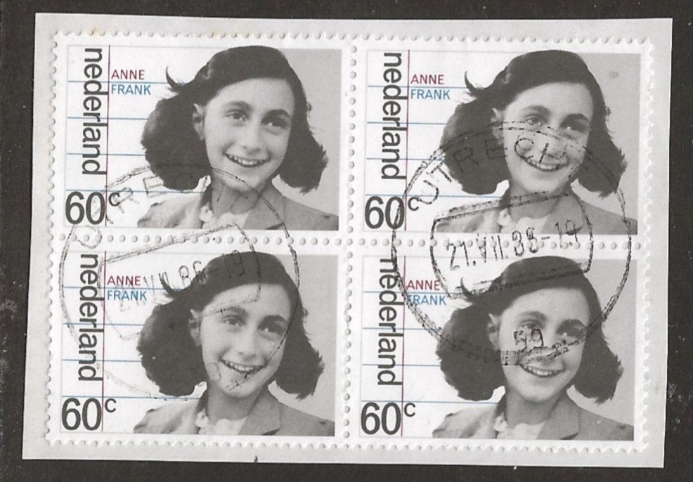 S- Ned. gest. 1980 nr.1199 blokje Anne Frank., Ophalen of Verzenden, Na 1940, Gestempeld