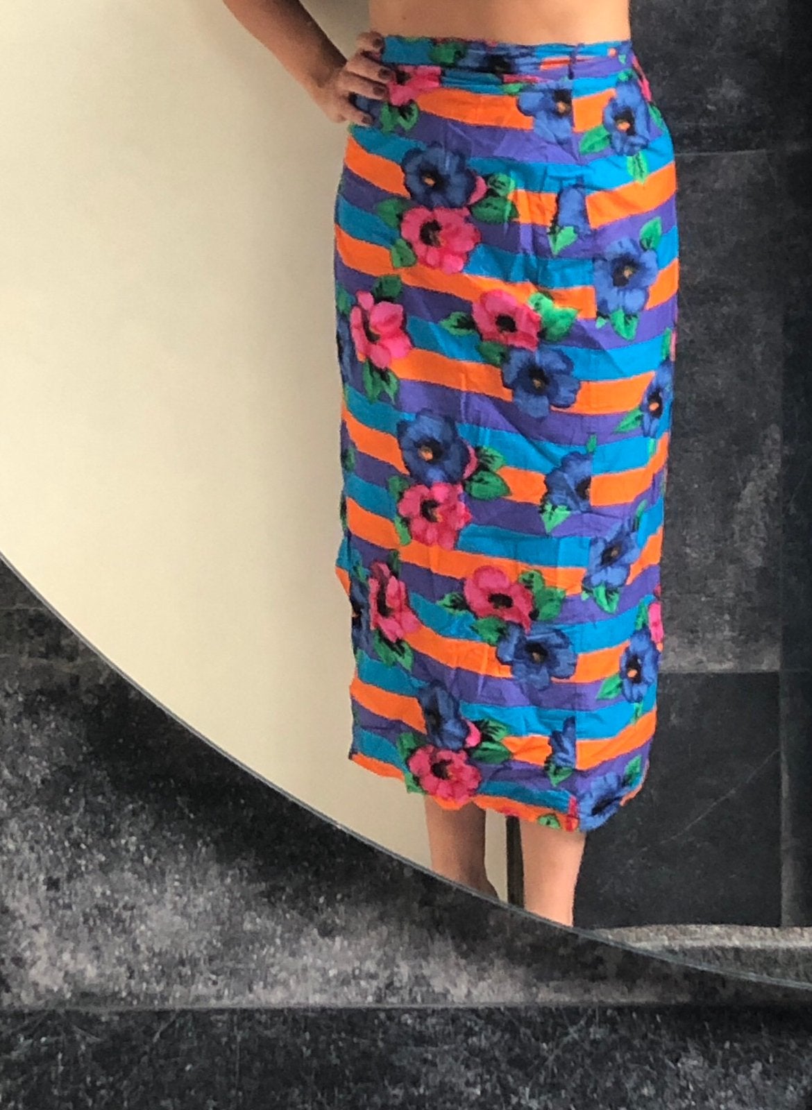 Kleurige wikkelrok van katoen, Kleding | Dames, Rokken, Maat 38/40 (M), Overige kleuren, Ophalen of Verzenden, Gedragen