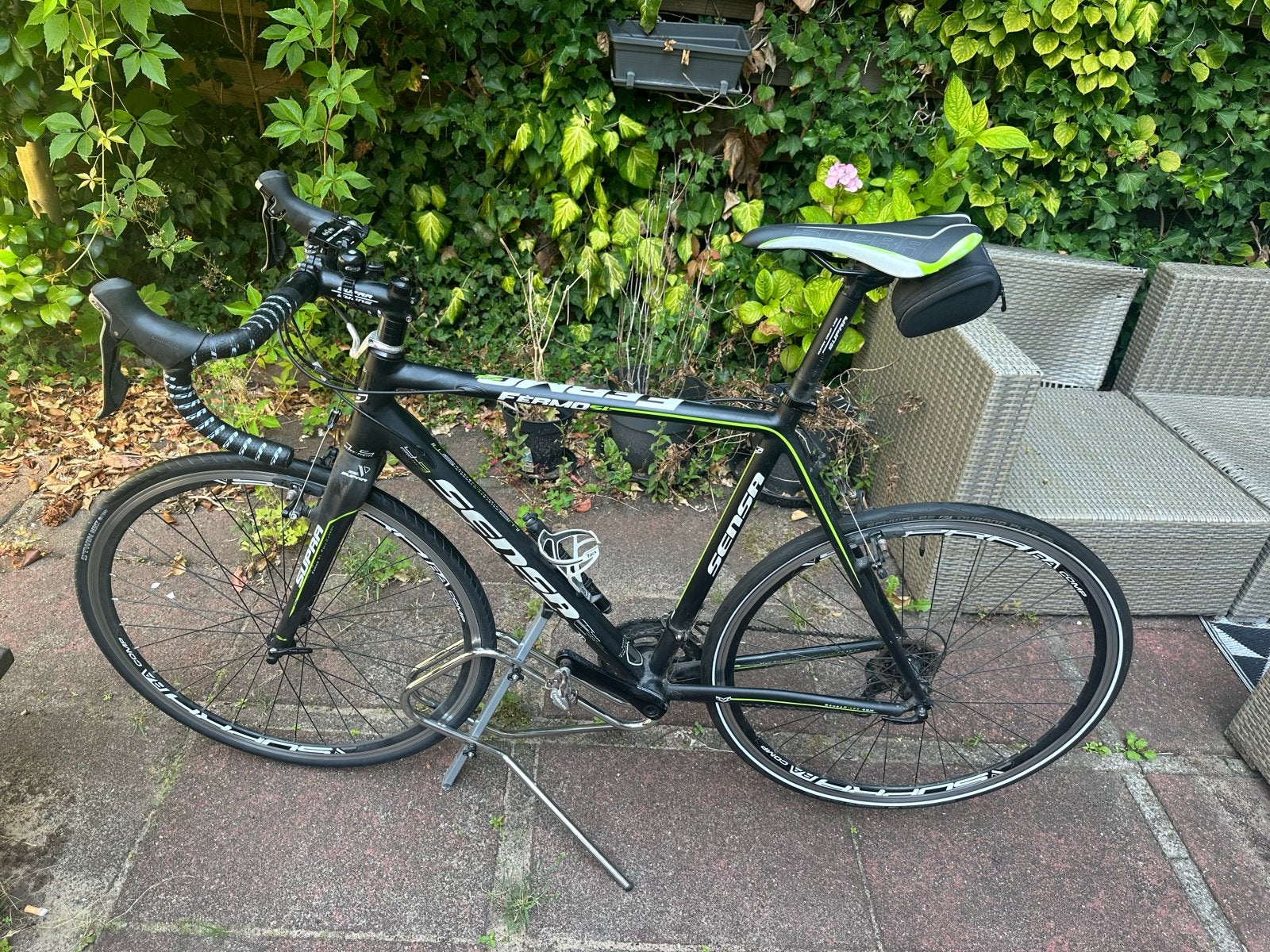 Sensa Romagna racefiets - Zwart/Groen, 58cm, Gebruikt, Aluminium, Overige maten, 57 tot 61 cm