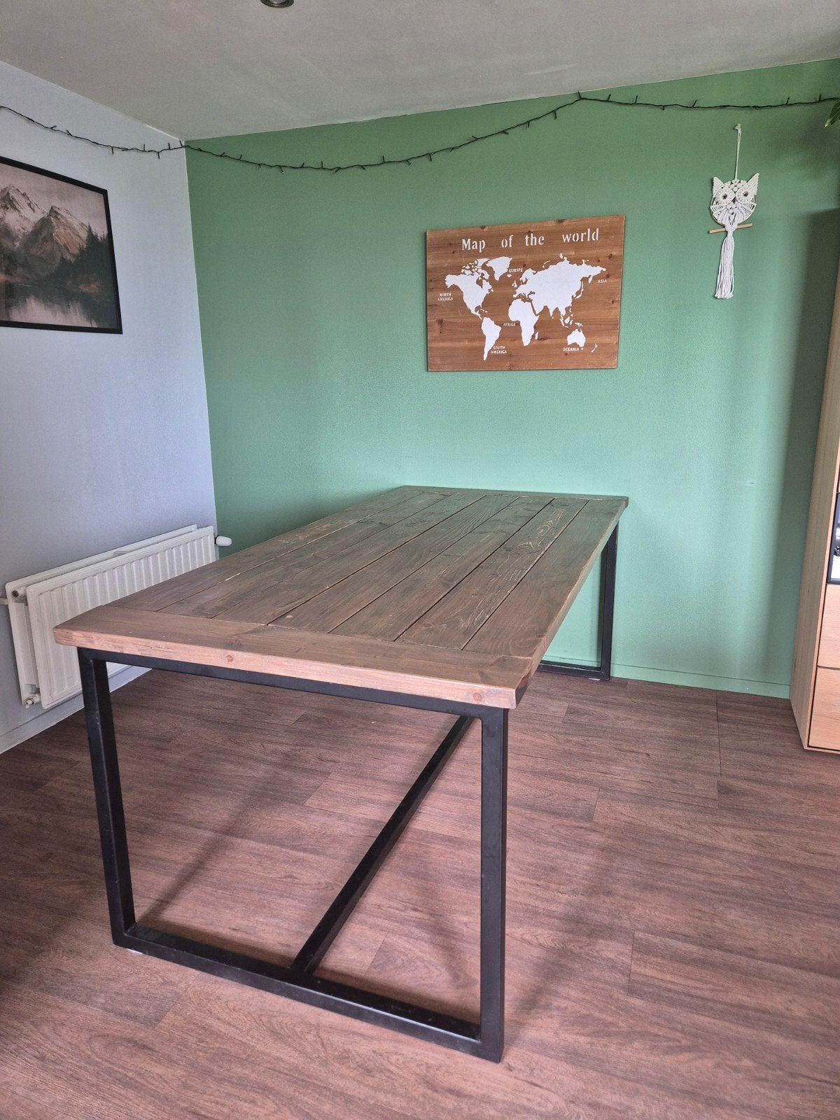 Eettafel Hout met zwart Tafel, Ophalen, Gebruikt, 200 cm of meer, 50 tot 100 cm