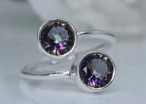 Schitterende zilveren ring met mystic topaz als blikvanger, Overige kleuren, Verzenden, 19 tot 20, Nieuw