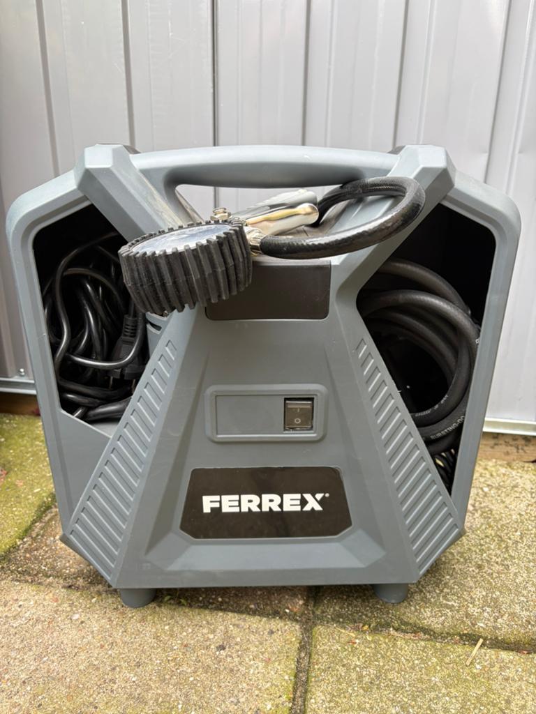 Draagbare compressor Ferrex, 6 tot 10 bar, Ophalen of Verzenden, Zo goed als nieuw, Minder dan 200 liter/min