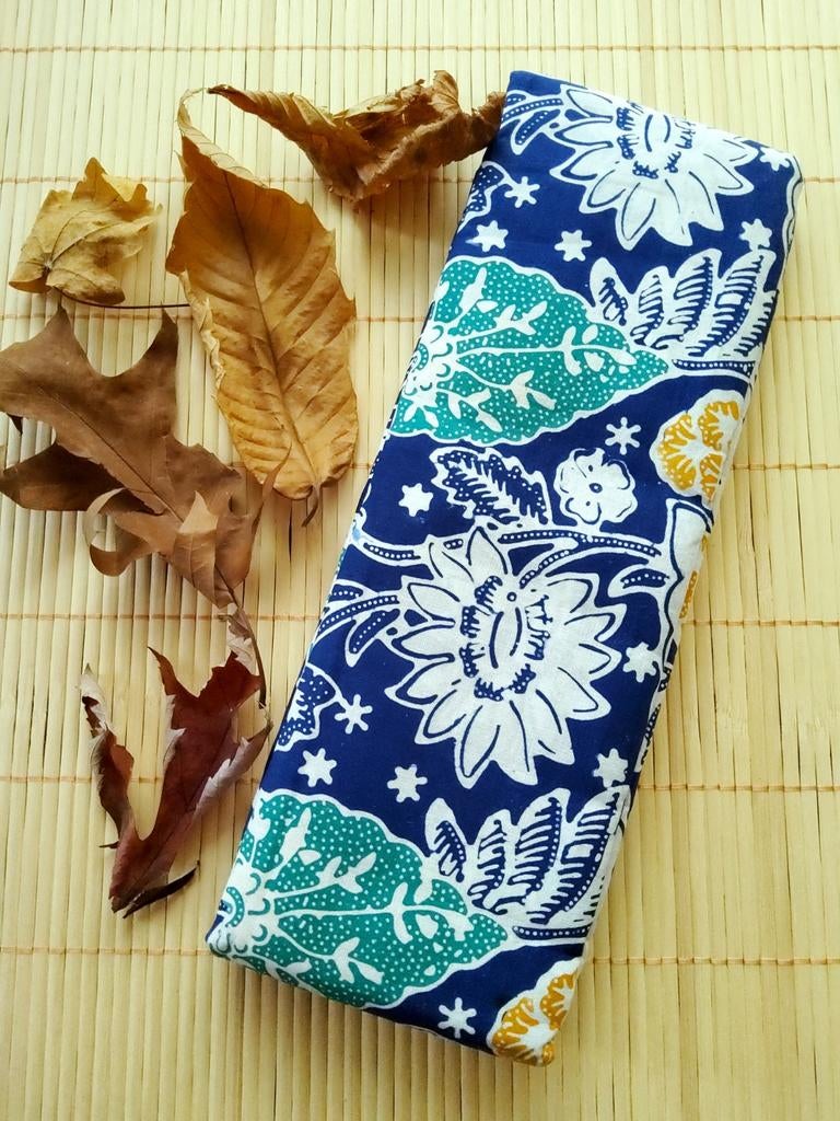 Batik Cap Asli Indonesië #1804, Hobby en Vrije tijd, Stoffen en Lappen, Nieuw, Katoen, 30 tot 120 cm, 30 tot 200 cm, Blauw, Verzenden