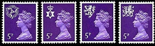 REGIONALS E.II. 5p. Decimal Machin frankeerzegels, 5 Variëte, Verzenden, Postfris