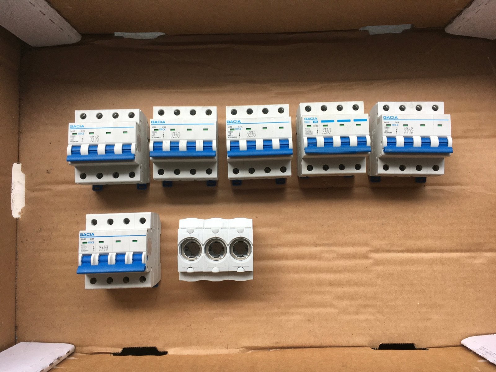 Krachtstroom installatie-automaten C25 - C63 Gacia Hager, Ophalen of Verzenden, Zo goed als nieuw, Hager, Installatieautomaat