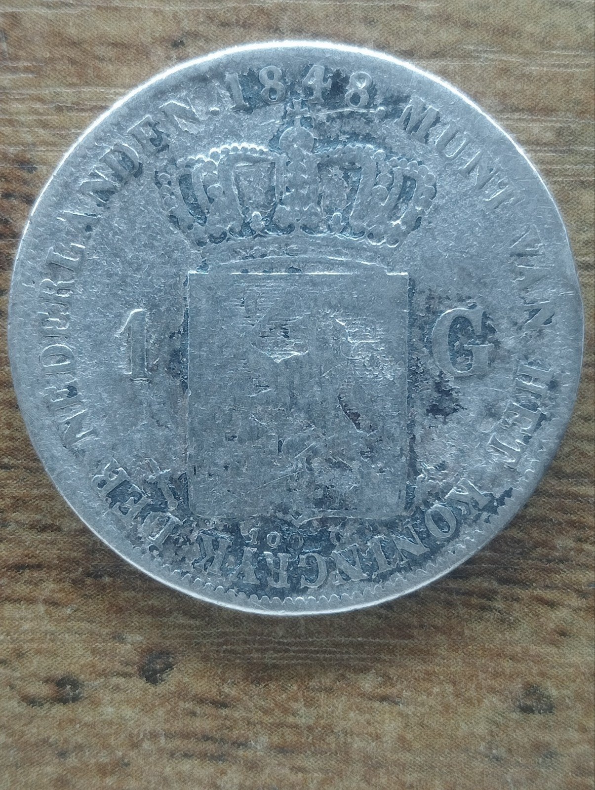 1 gulden 1848, 1 gulden, Zilver, Ophalen of Verzenden, Losse munt