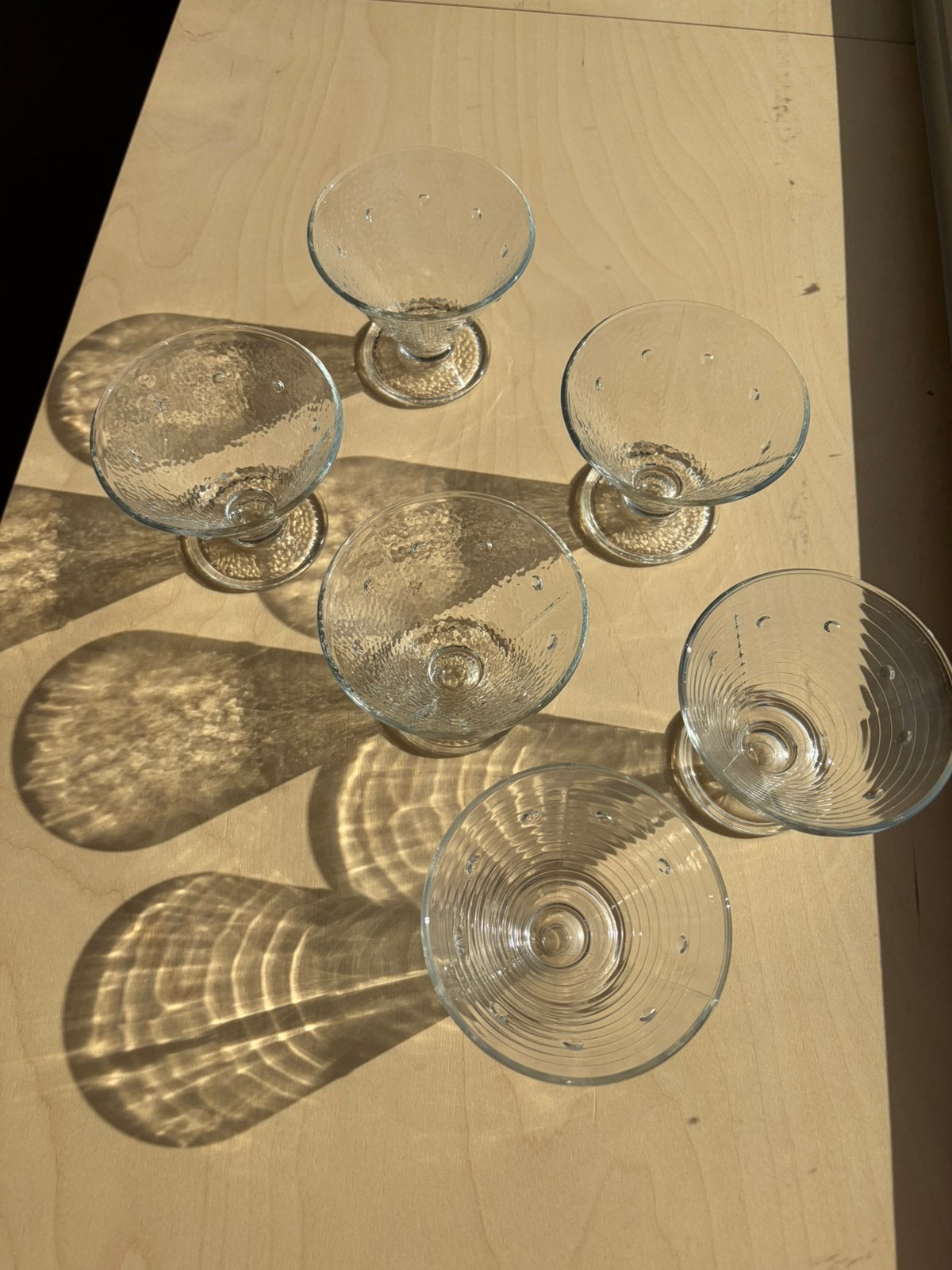 Prachtige set van 6 vintage Italiaanse dessertglazen (‘70), Ophalen of Verzenden, Zo goed als nieuw, Overige typen