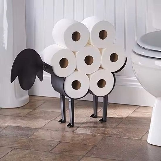 grappige wc rol houder schaap, Ophalen of Verzenden, Zo goed als nieuw, Zwart, Toilet-accessoire
