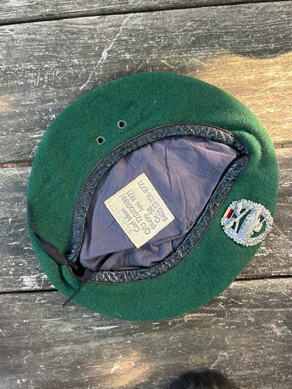 Groene Baret bundeswehr panzergrenadier, Verzamelen, Ophalen of Verzenden, Landmacht, Duitsland, Helm of Baret