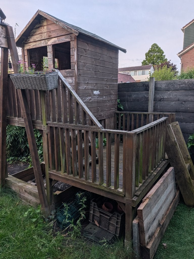 Houten klimrek speeltoestel, Ophalen, Gebruikt