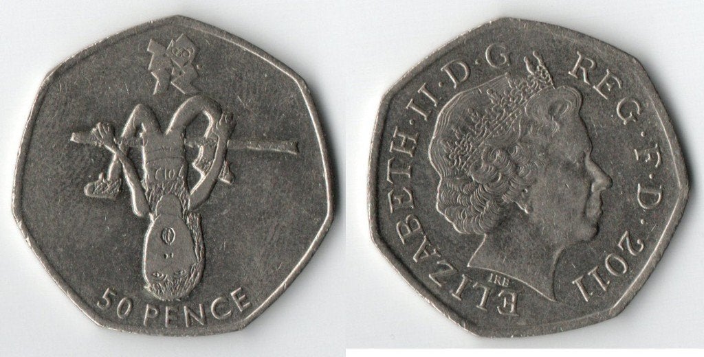 50 Pence Olympische Spelen 2012 Hoogspringen Munt, Verzenden, Overige landen, Losse munt