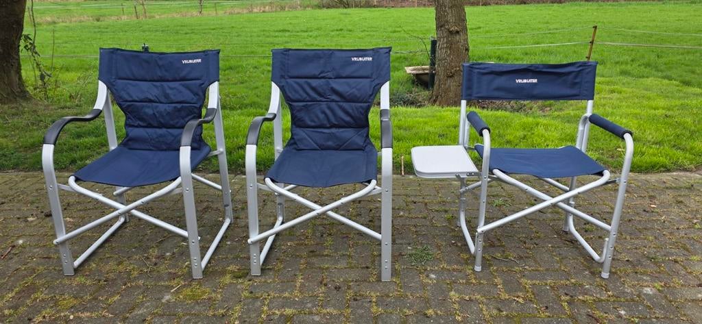Blauwe kampeerstoel merk Vrijbuiter, Ophalen, Gebruikt, Campingstoel