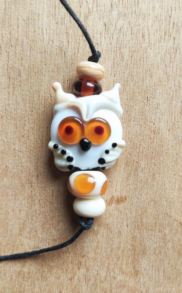 handgemaakte lampwork glas kraal uil, Verzenden, Nieuw, Kraal