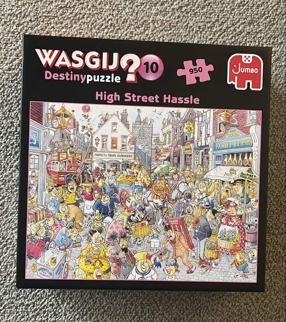 Vier puzzels Wasgij 950 stukjes, Ophalen of Verzenden, 500 t/m 1500 stukjes, Gebruikt, Legpuzzel