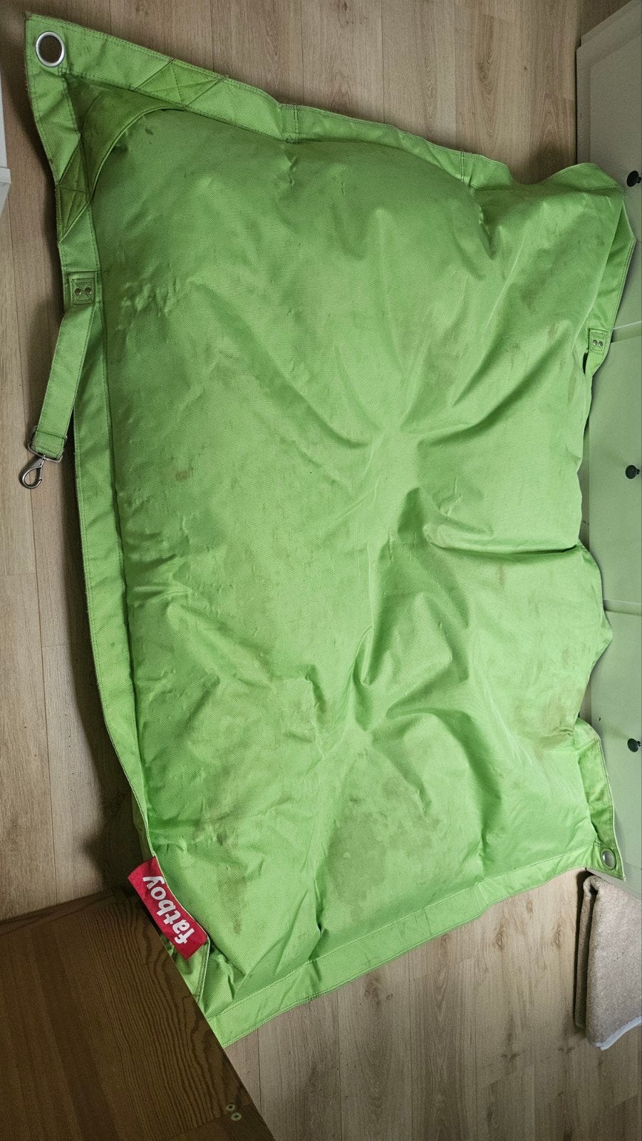 Fatboy zitzak - Gebruikt, groen met vlekken - nog 1 week!, Ophalen, Gebruikt, Groen, Zitzak