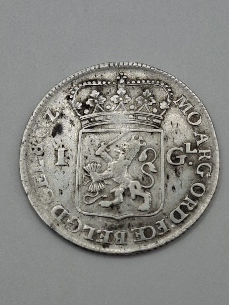 Prachtige Zilveren 1 Gulden 1763 – Provincie Gelderland, 1 gulden, Vóór koninkrijk, Zilver, Ophalen of Verzenden