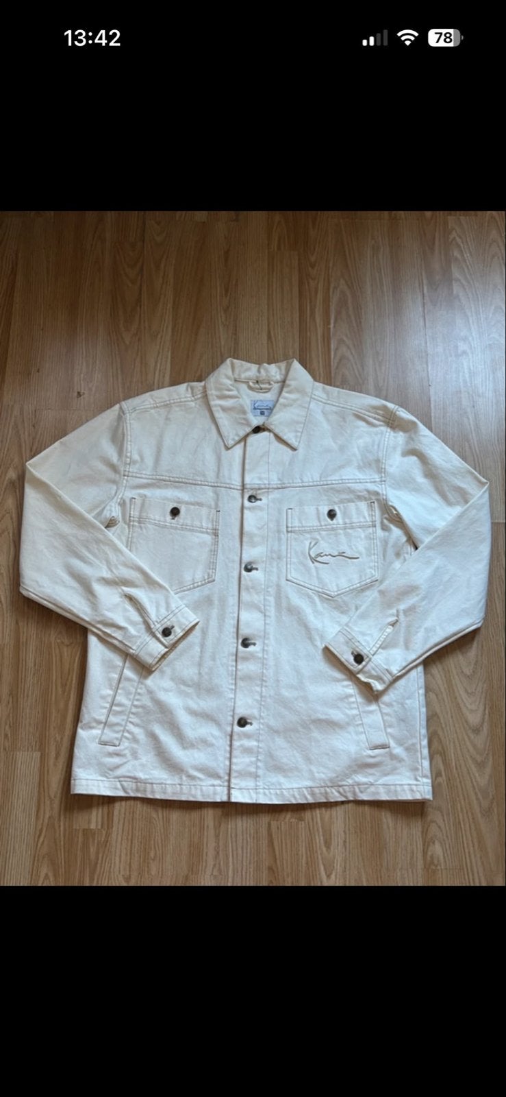 Karl Kani spijkerjas maat M, Kleding | Heren, Ophalen of Verzenden, Zo goed als nieuw, Maat 48/50 (M), Beige