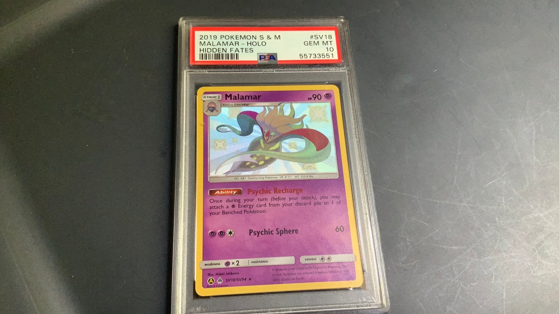 2019 pokemon s&m Malamar - holo beoordeeld 10, Ophalen, Nieuw, Losse kaart