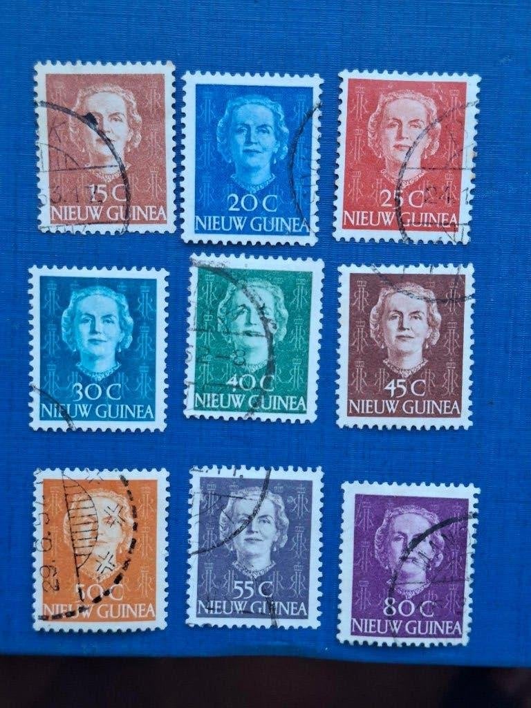 Postzegel NL Nieuw Guinea 1950 serie Wilhelmina klein 26-05, Ophalen of Verzenden, Gestempeld, Nieuw-Guinea