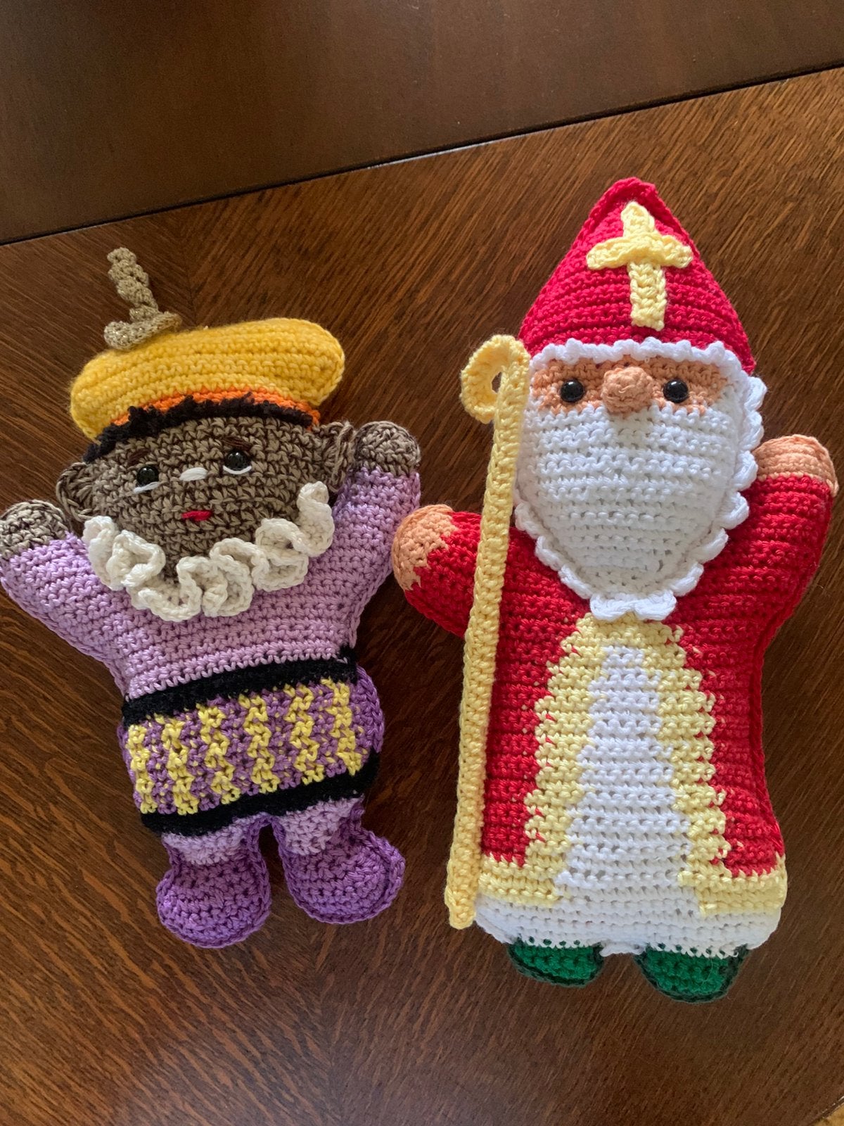 Gehaakte sinterklaas/zw piet. +slinger, Ophalen of Verzenden, Zo goed als nieuw, Haken, Overige typen