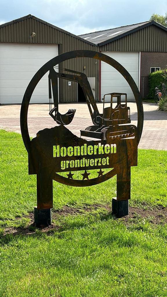 Naambord, bedrijfsbord zwart of cortenstaal, Mijn Staal, Nieuw, Ophalen of Verzenden, Info@mijnstaal.nl