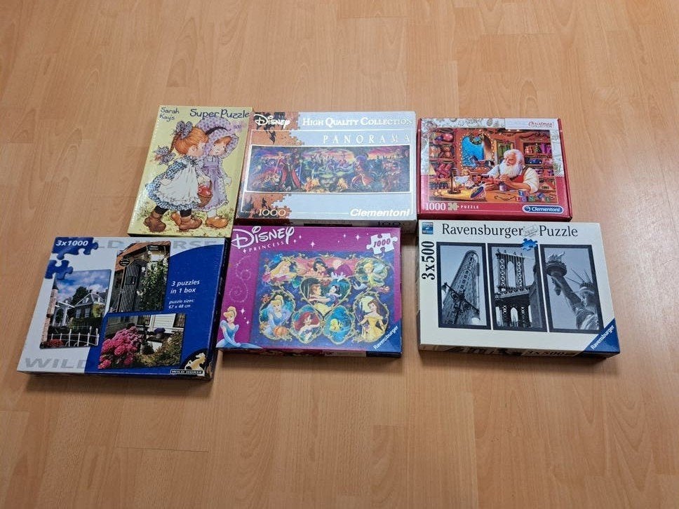 Puzzels in 1 koop, Ophalen of Verzenden, 500 t/m 1500 stukjes, Gebruikt, Legpuzzel