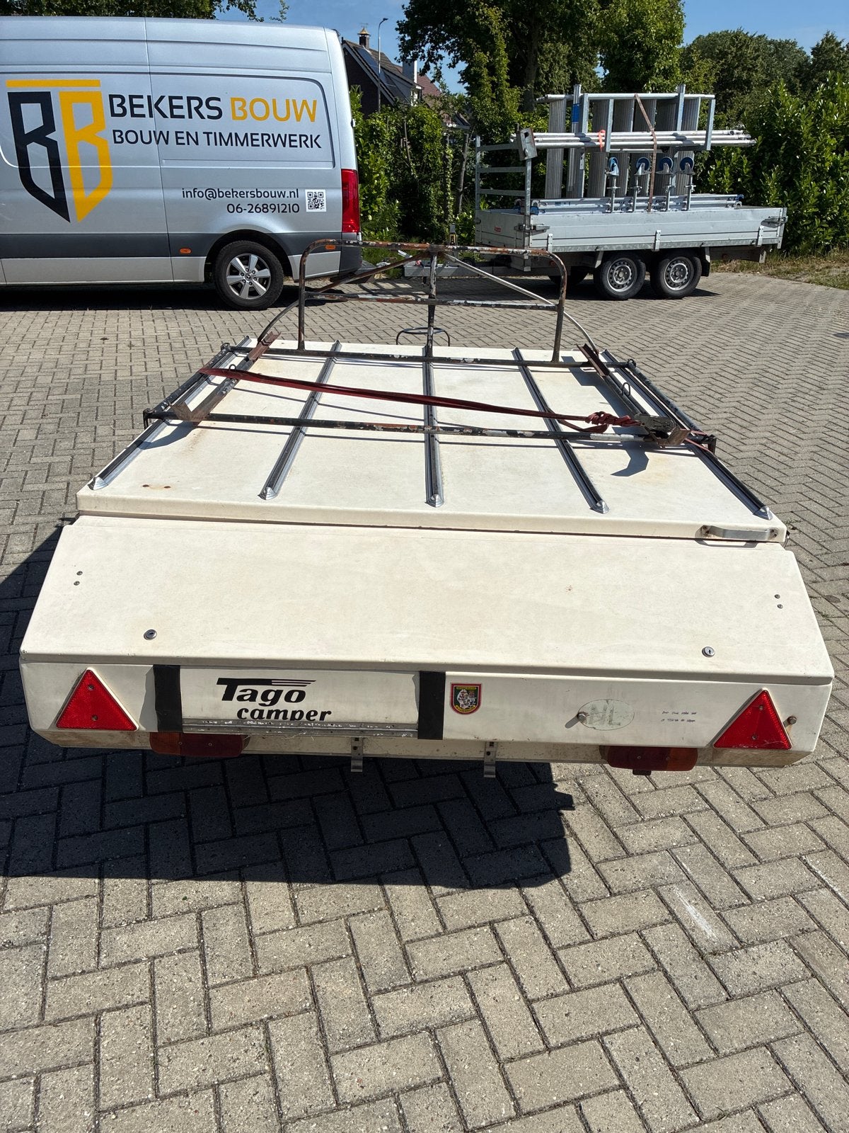 Tago vouwwagen met fietsenrek, Ophalen, Beige, Tot en met 4, Overige merken