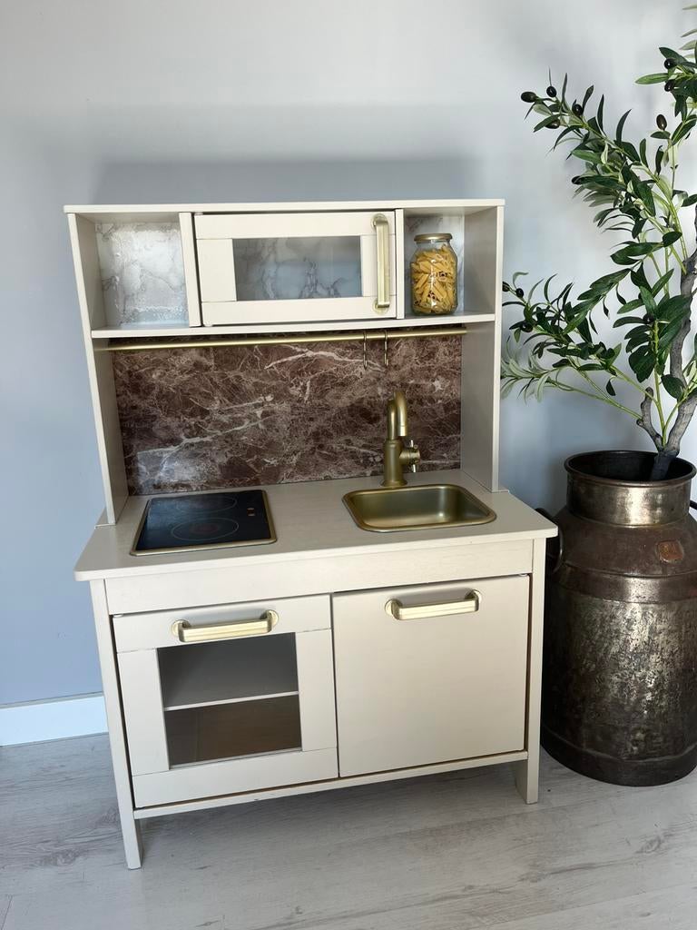 Restyled IKEA Duktig speelkeuken beige met gouden accenten, Ophalen, Zo goed als nieuw