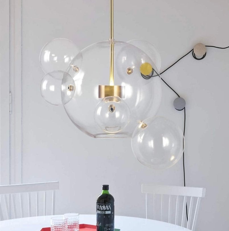 Nieuwe glasbollen hanglamp in doos 5 glas bollen, Ophalen of Verzenden, Nieuw, Glas, Modern
