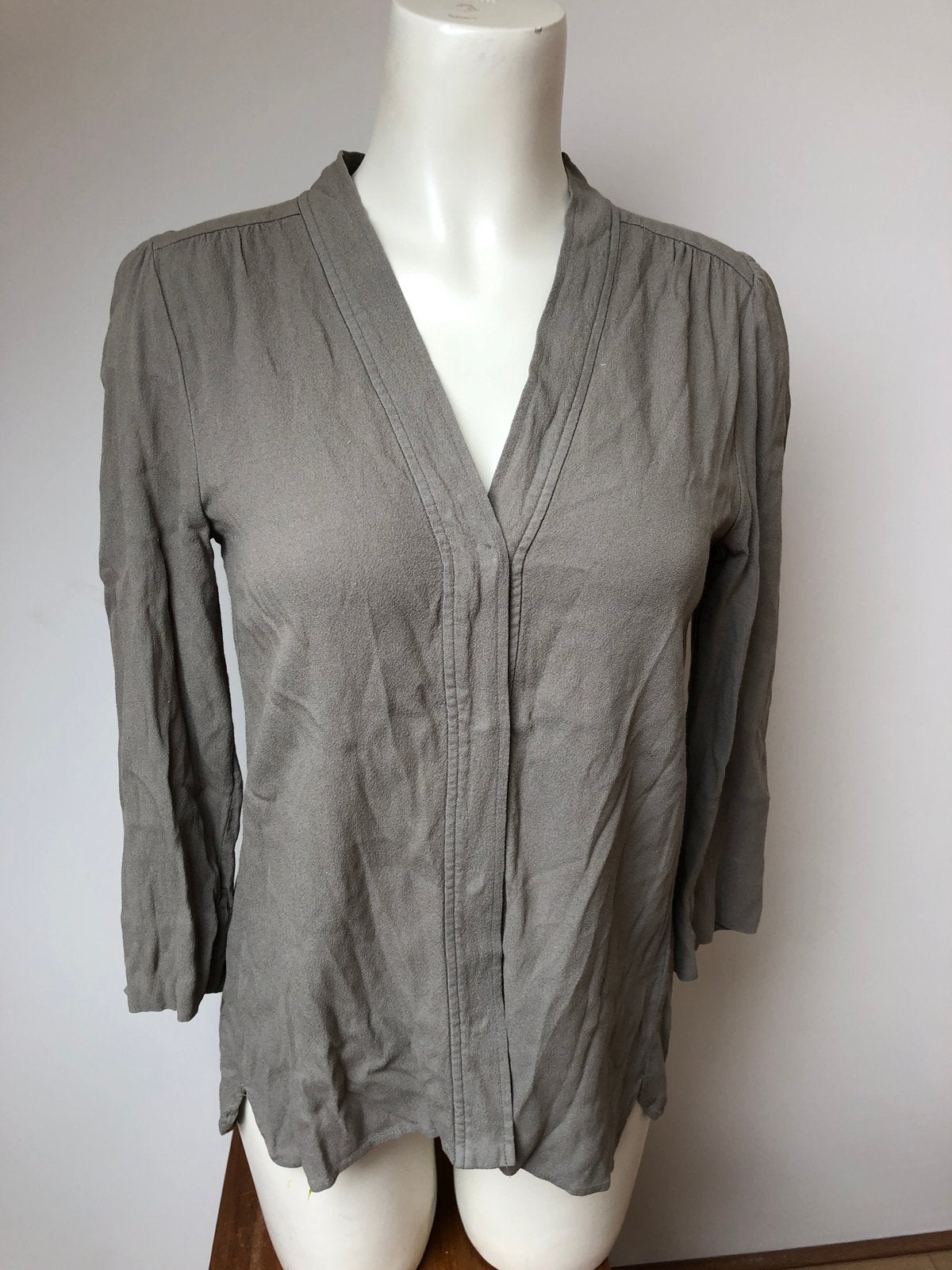 Second female mosgrijs blouse m condesa shirt viscose, Maat 38/40 (M), Overige kleuren, Second female, Ophalen of Verzenden
