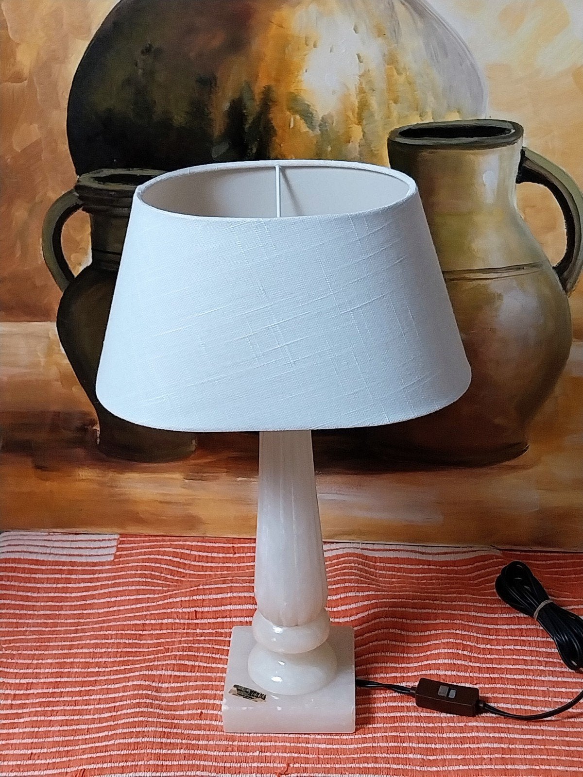 HERNA Abastros Marmeren Tafellamp - Vintage Stijl, Ophalen of Verzenden