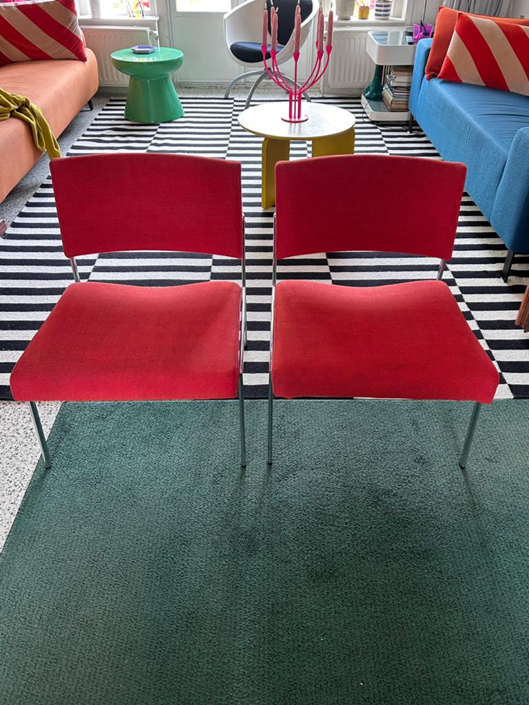Twee vintage fauteuils in ploegstof, Ophalen, Gebruikt, Twee, Vintage 60's spaceage pastoe gispen