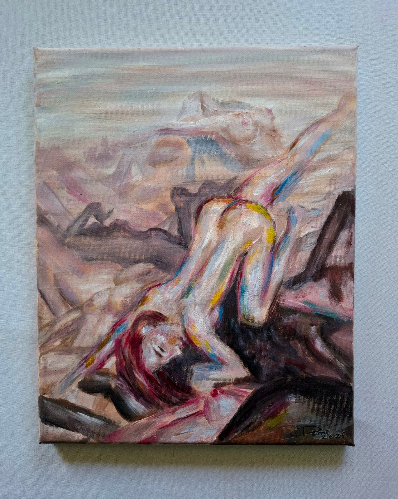 Schilderij 'The Slaughter of Chastity' Orgineel Werk Acryl, Verzenden