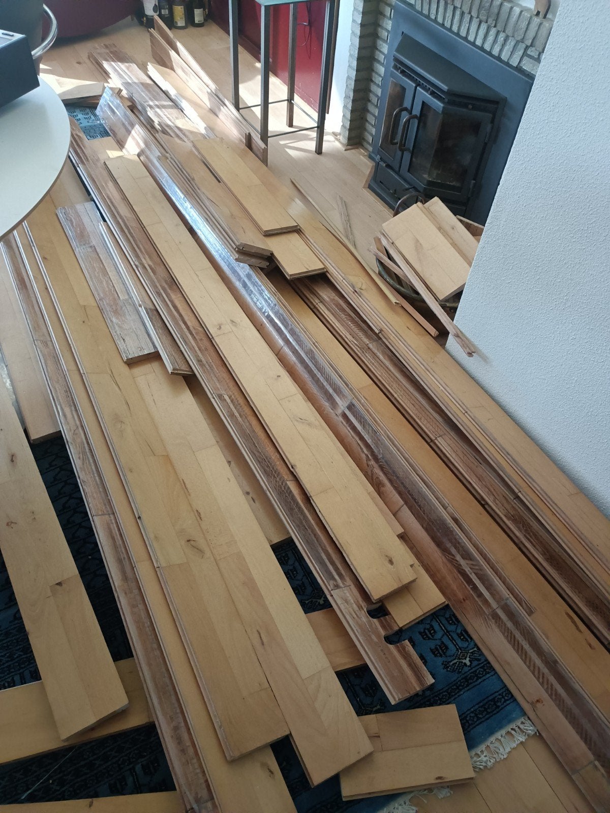 Junckers Parketvloer - ca. 5 m², 22 mm dik, nooit geschuurd, Gebruikt, 5 tot 10 m², Hout, Ophalen