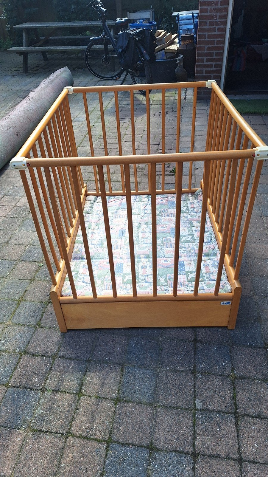 houten box, Ophalen of Verzenden, Gebruikt, In hoogte verstelbaar