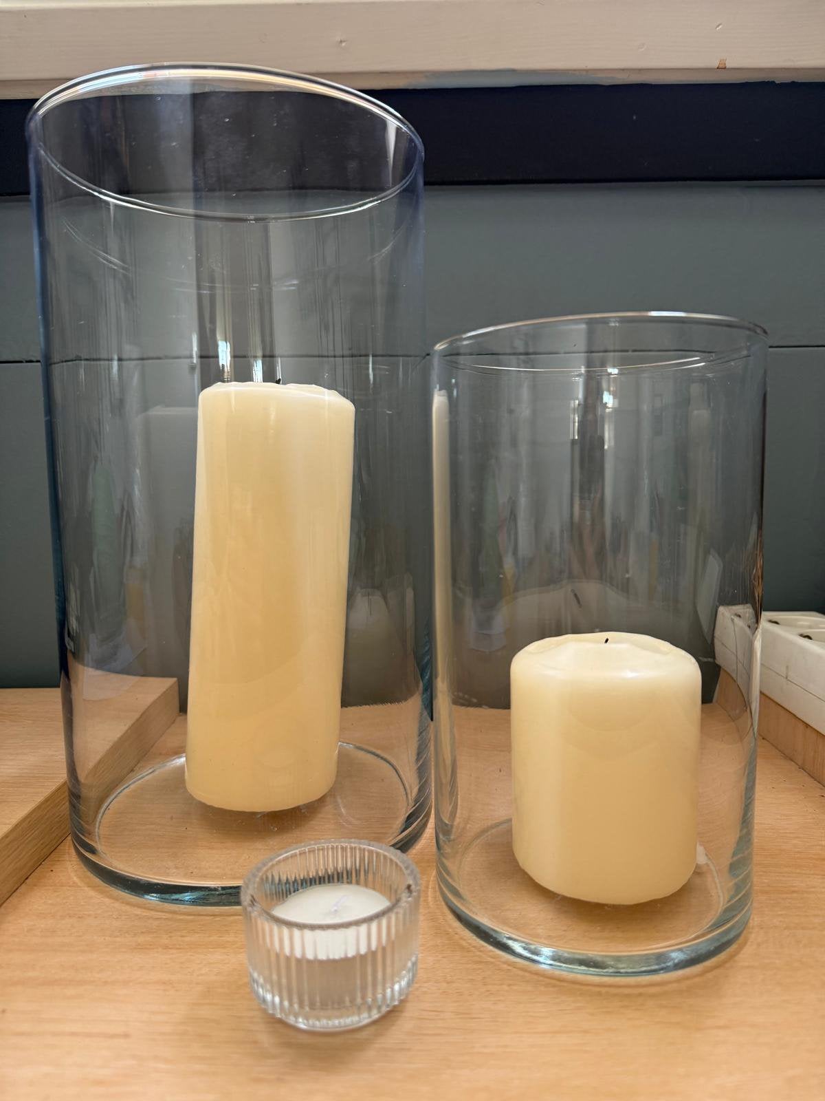 Glazen windlichten of vazen, Ophalen, Gebruikt, Overige materialen, Kandelaar