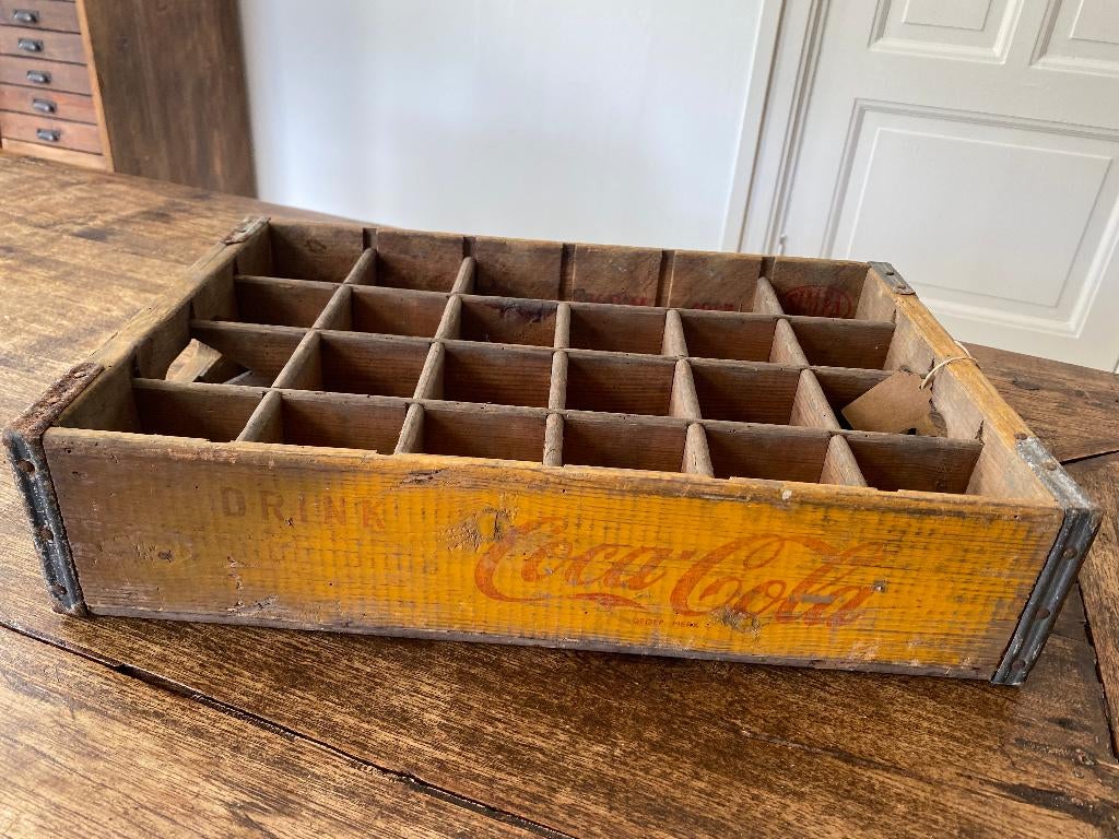 Vintage, retro houten Coca Cola kratje met opdruk, Ophalen of Verzenden, Gebruikt, Gebruiksvoorwerp