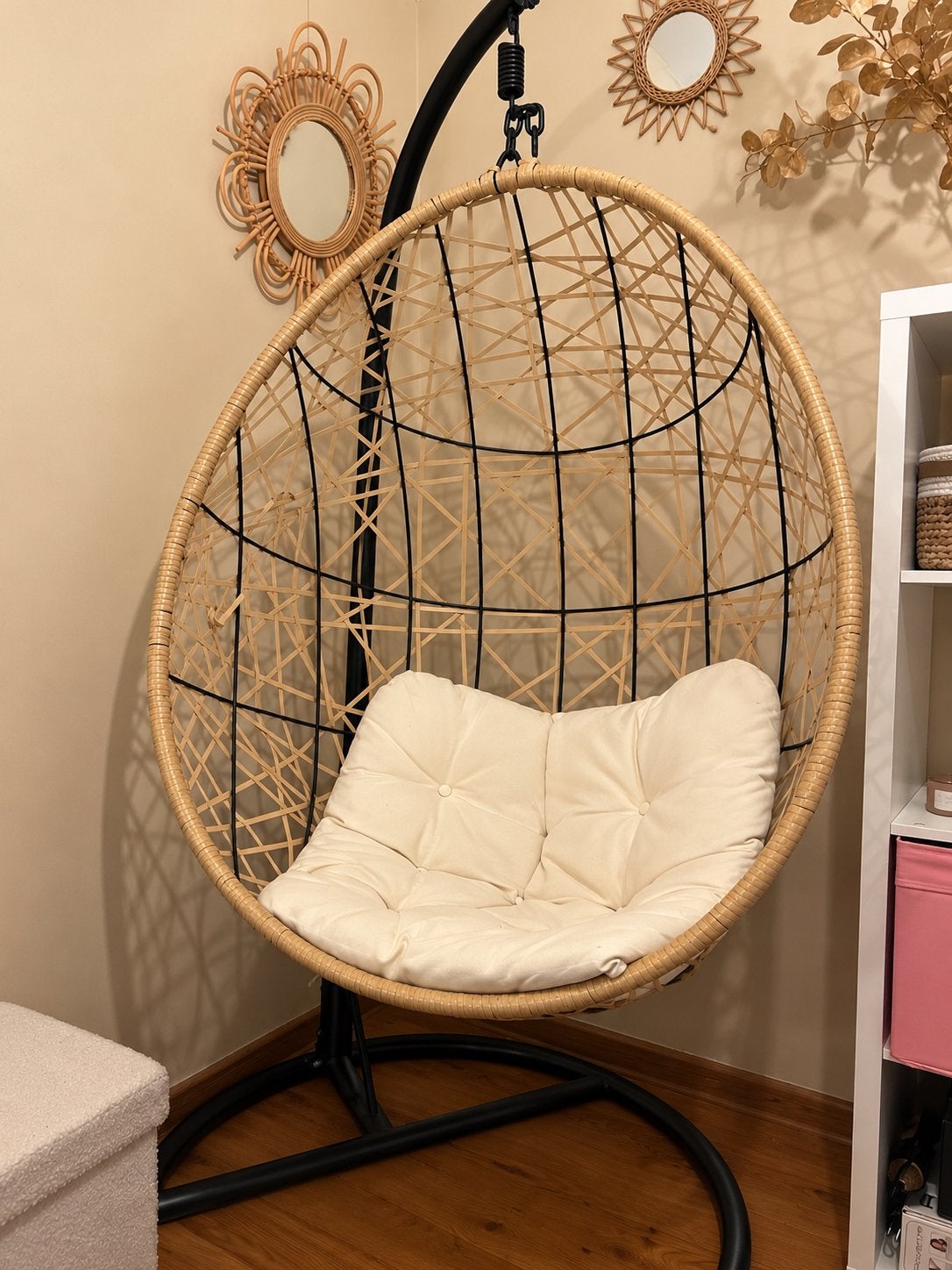 Rotan hangstoel, Huis en Inrichting, Overige materialen, Gebruikt, Overige kleuren, Ophalen of Verzenden