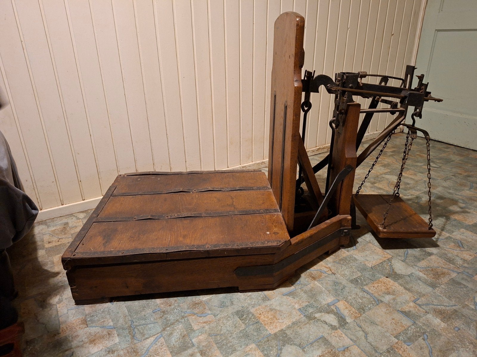 vintage antieke Bascule weegschaal, Ophalen