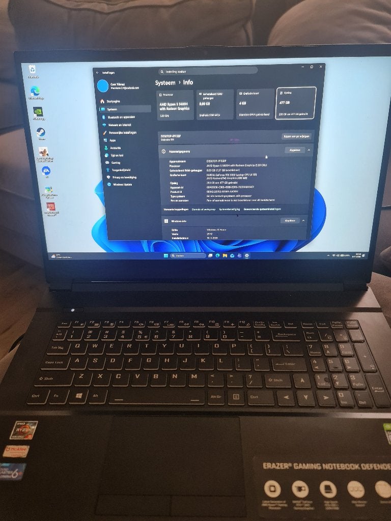 Medion Erazer E 15, Computers en Software, Ophalen, Gebruikt, 8 GB, AMD Ryzen